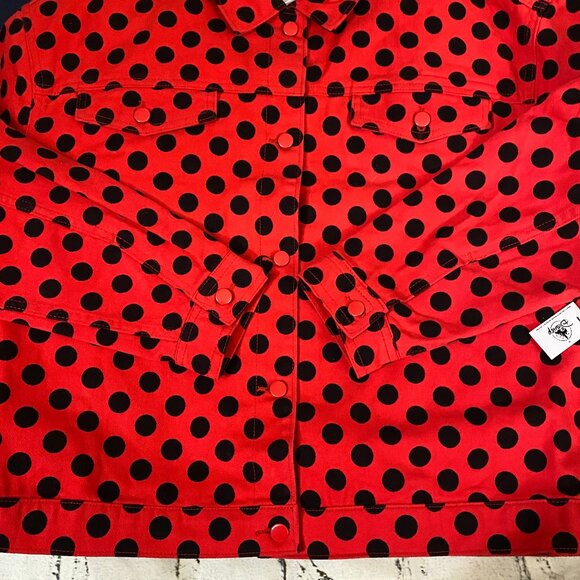 Disney Minnie Mouse Polka Dot Jean Jacket XL - Picture 3 of 9